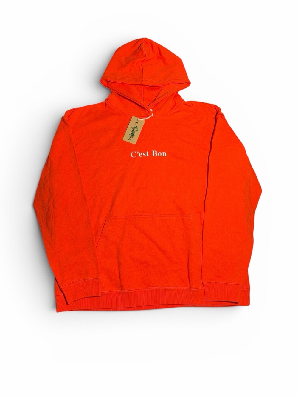 C’est Bon Graphic Hoodie Red Orange Streetwear Pullover XL NWT